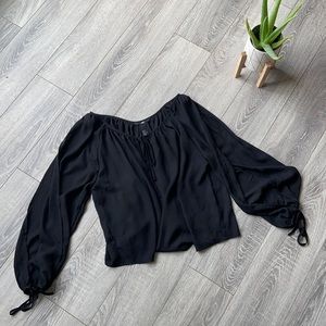 H&M Black Open Sleeve Top